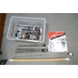 Assortment of drill bits and saws to include Diager, large drill bits, saw blades,