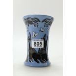 Moorcroft Lucky Black Cat vase. Numbred Edition 427. Designed by Paul Hilditch. height 15.