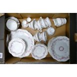 A collection of floral Silesia floral decorated teaware to include teacups, milk jugs,