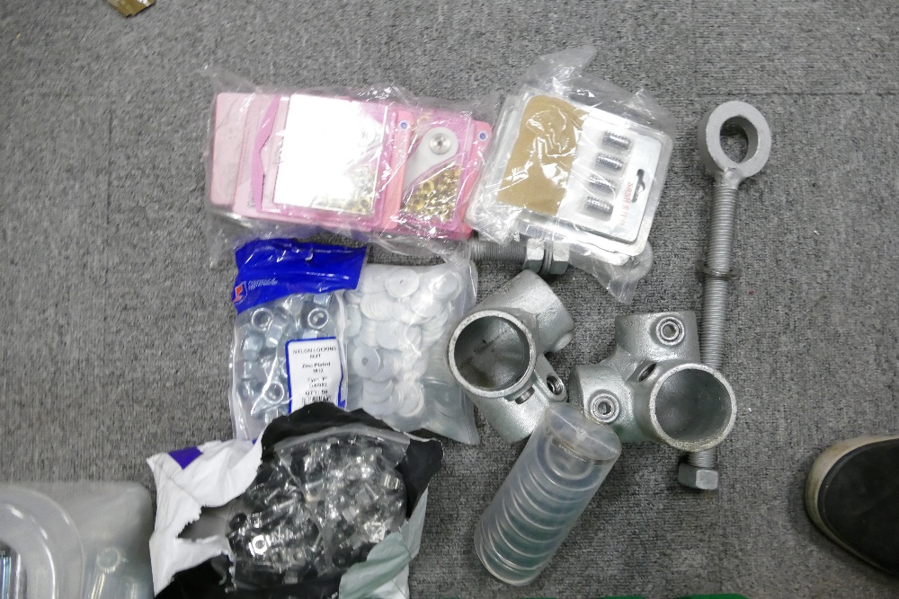 A mixed collection of trade metalwork items to include Newlec steel cable ties, nuts, bolts, joints, - Image 4 of 5