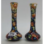 Two similar Moorcroft vases Celtic Web pattern 2002. Silver line. Both 20.5.cm high. Silver line.