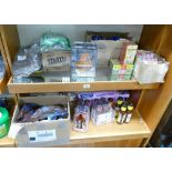 A selection of culinary items and snacks to include Himalayan salt, sugar, teabags, protein bars,