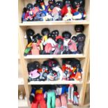 A large collection of Golly type dolls by various makers, incuding Deens,