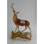 Beswick stag on rock 2629 (horn detached) marked Royal Doulton seconds