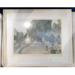 Large Russell Flint artist proof unsigned , Showing landscaped scene.