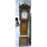 19th Century 30hr Oak/Mahogany cross banded grandfather clock