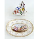 Naples porcelain figure group of Lovers,