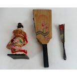 Three Japanese items - a Hagoita New Yea