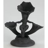 A prestige Wedgwood Black Basalt Cornuco