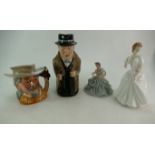 Royal Doulton toby jug Winston Churchill, character jug Buffalo Bill D6735 , both seconds,