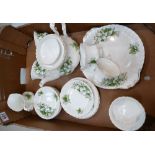 A collection of Royal Albert Trilium patterned teaware