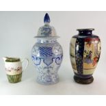 A mixed collection of ceramic items to include two large oriental twentieth century vases and