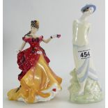 Royal Doulton lady figures Eliza HN3799 and Belle HN3703 (2)