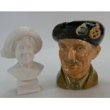 Royal Doulton large character jug Fied Marshall Montgomery together with boxed figure of the Queen