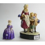 Royal Doulton Yardley's Old English Lavender, advertising figure of lady with children,