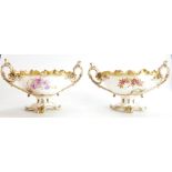 Pair of 19th century Moore Bros, two handled comports,