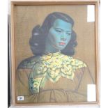 Original framed Tretchikoff print of a green lady