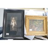 Framed black and white photograph of nude lady,