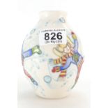 Moorcroft Snow Angels vase. 12.7cm high. 1sts in quality.