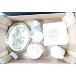 A mixed collection of ceramic items to include - Limoges classically decorated powder box,