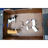 A collection of Beswick Animals to include - Friesian Cow 1362A (damaged leg),