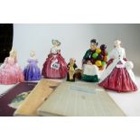 A collection of Royal Doulton Figurines, The Ermine coat, Balloon Lady,