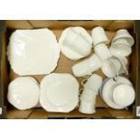 A collection of Shelley china including plain white tea ware and another Shelly part set white with