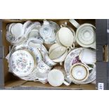 A collection of pottery to include Aynsley Pembroke part teaset, Royal Doulton Christmas plates,