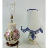 Large Moorcroft Magnolia table lamp,