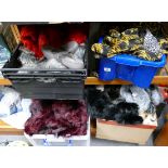 A large selection of clothing to include Moira C faux fur muff and head bands with magnetic catches