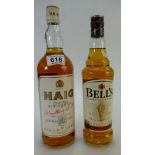 1 Litre Haig fine old scotch whiskey and 70cl Bells blended scotch whiskey (2)