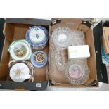 A mixed collection of items to include - large pressed glass bowls, similar condiment sets,