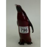 Royal Doulton flambe model of a penguin ( end of nose broke and present)