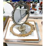 Selection of mirrors to include, reproduction ribbon effect guilt framed mirror,