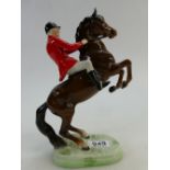 Beswick huntsman on rearing brown horse 868