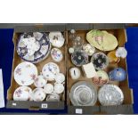 A collection of pottery including Aynsley floral part teaset, plates, various floral trinket items,
