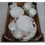 A collection of Royal Crown Derby undecorated teaware together with similar seconds Burnwood