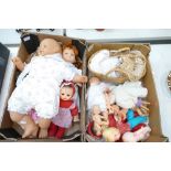 A Large collection of rubber and ruberoid mid-century dolls (2 Trays)