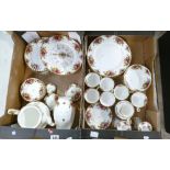 Royal Albert 'old country roses' containing clock, teapot, plates, vase cups & saucers etc.