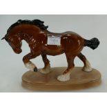 Beswick SPIRIT OF EARTH Shire Horse on oval ceramic base.