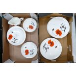 A collection of Wedgwood Suzie Cooper design Corn Poppy dinner ware to include dinner plates,