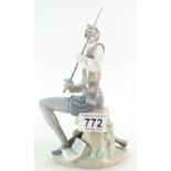 A Lladro figure of Don Quixote with sword " Oration",