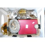 Large quantity of silver plated cutlery and other items including toast rack, two jugs,