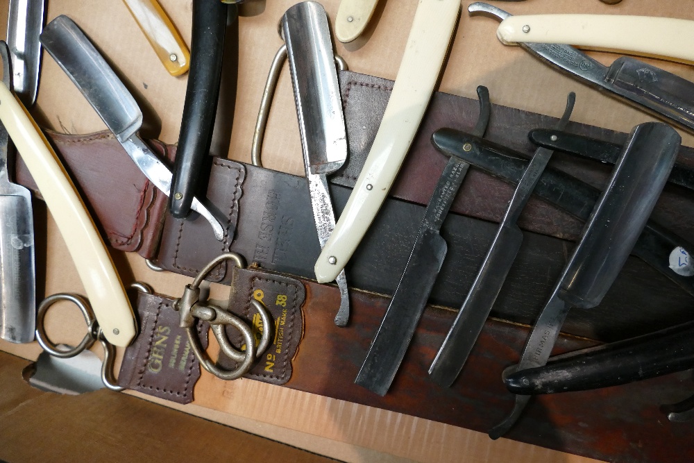 A collection of cut throat razors and strops from makers to include puma, A B Hop, Clarke, - Image 2 of 4