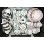 A collection of pottery including Royal Doulton Carlyle part teaset, 19th century Minton tea set,