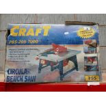 Boxed Powercraft circular power saw.