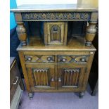 20th Century slim oak court cupboard ,