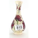 Moorcroft Chocolate Cosmos vase. 15cm high.