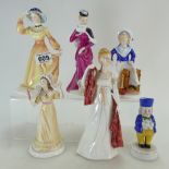 A collection of ceramic figures to include Francesca Art china figures of women, boys and girls,
