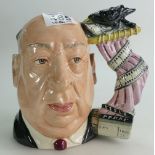 Royal Doulton large character jug Alfred Hitchcock D6987, with rarer pink shower curtain colourway,